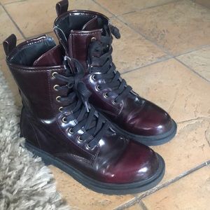 Patent leather Combat boots